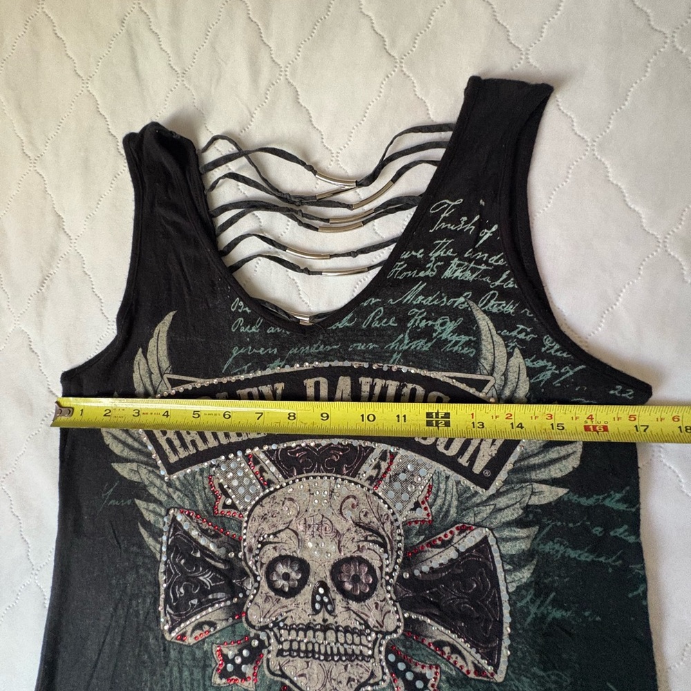 Harley-Davidson Black and Green Skull Tank - Picture 5 of 6